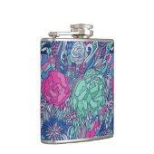 Colorful Floral Doodle Pattern Heupfles (Rechts)