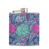 Colorful Floral Doodle Pattern Heupfles (Voorkant)