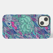 Colorful Floral Doodle Pattern iPhone Hoesje (Achterkant horizontaal)