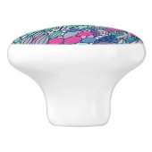 Colorful Floral Doodle Pattern Keramische Knop (Zijkant)