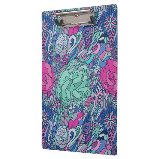 Colorful Floral Doodle Pattern Klembord (Links)