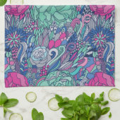 Colorful Floral Doodle Pattern Theedoek (Gevouwen)