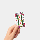 Colorful Floral Doodles VIP Party Badge (Handheld)