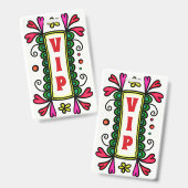 Colorful Floral Doodles VIP Party Badge (Voor- en achterkant)