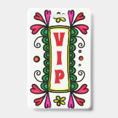 Colorful Floral Doodles VIP Party Badge (Achterkant)