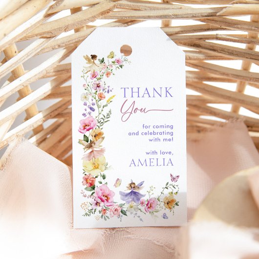 Colorful Floral Fairy First Birthday Party Cadeaulabel