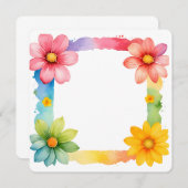 Colorful Floral Frame Background Kaart (Voorkant / Achterkant)