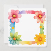 Colorful Floral Frame Background Kaart (Voorkant)
