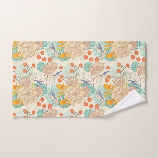 Colorful Floral Garden Pattern Bad Handdoek (Handdoek)