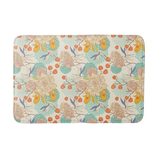 Colorful Floral Garden Pattern Badmat (Voorkant)