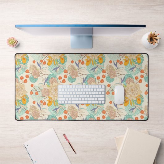 Colorful Floral Garden Pattern Bureaumat (Kantoor 1)