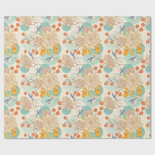 Colorful Floral Garden Pattern Cadeaupapier (Vlak)
