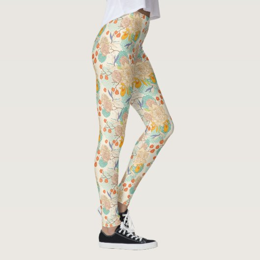 Colorful Floral Garden Pattern Leggings (Rechts)