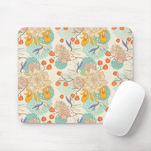 Colorful Floral Garden Pattern Muismat (Met muis)