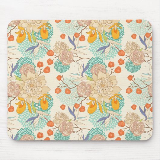 Colorful Floral Garden Pattern Muismat (Voorkant)