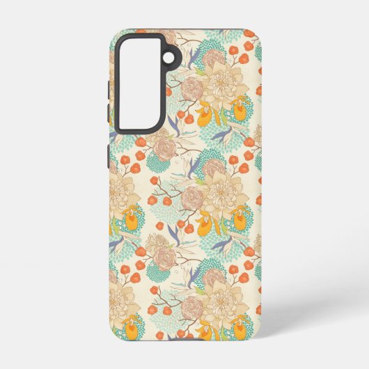 Colorful Floral Garden Pattern Samsung Galaxy Hoesje (Achterkant)