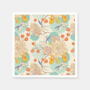 Colorful Floral Garden Pattern Servet