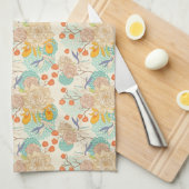 Colorful Floral Garden Pattern Theedoek (Quarter Fold)
