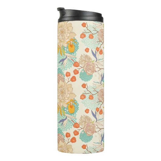 Colorful Floral Garden Pattern Thermosbeker (Geroteerd rechts)