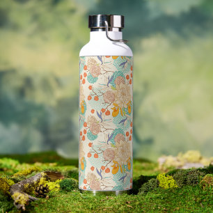 Colorful Floral Garden Pattern Waterfles