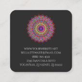 Colorful Floral Geometric Mandala Vierkante Visitekaartje (Achterkant)