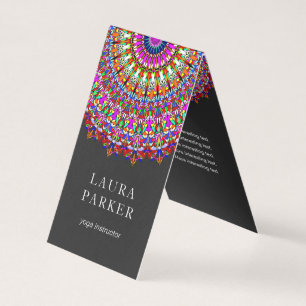 Colorful Floral Geometric Mandala Visitekaartje