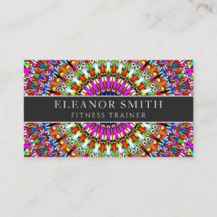 Colorful Floral Geometric Mandala Visitekaartje