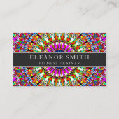 Colorful Floral Geometric Mandala Visitekaartje (Voorkant)