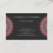 Colorful Floral Geometric Mandala Visitekaartje (Achterkant)