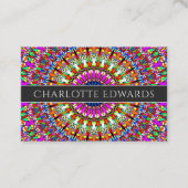 Colorful Floral Geometric Mandala Visitekaartje (Voorkant)