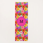 Colorful Floral Gerbera Daisies Boho Botanical Yogamat (Achterkant)