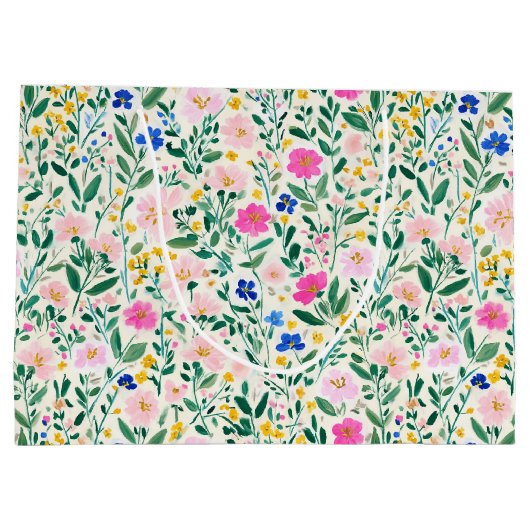 Colorful Floral Gift Bag Groot Cadeauzakje (Achterkant)