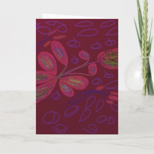 Colorful Floral Greeting Card Kaart (Achterkant)