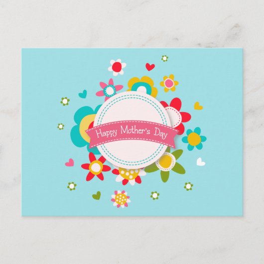 Colorful Floral Happy Moederdag | BRIEFKAART (Voorkant)