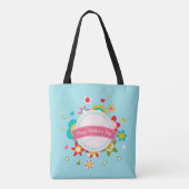 Colorful Floral Happy Moederdag | CANVAS TAS (Achterkant)