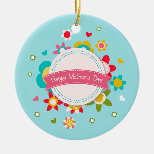 Colorful Floral Happy Moederdag | ORNAMENT (Voorkant)