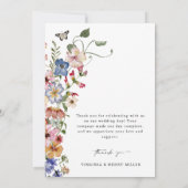 Colorful Floral Hartelijk dank Bedankkaart (Achterkant)