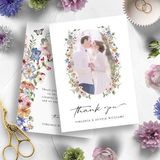 Colorful Floral Hartelijk dank Bedankkaart