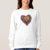 Colorful Floral Heart Love  | Romantic Design Trui (Voorkant)