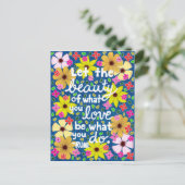 Colorful Floral Inspirating Quote Typografie Briefkaart (Staand voorkant)