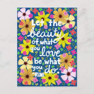 Colorful Floral Inspirating Quote Typografie Briefkaart