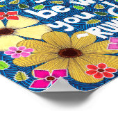 Colorful Floral Inspirating Quote Typografie Poster (Hoek)