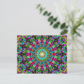 Colorful Floral Kaleidoscope Mandala Briefkaart (Staand voorkant)