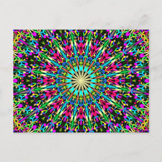 Colorful Floral Kaleidoscope Mandala Briefkaart