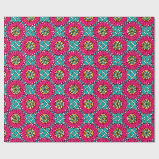 Colorful Floral/Mandala Pattern Cadeaupapier (Vlak)