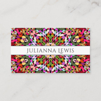 Colorful Floral Mandala Visitekaartje