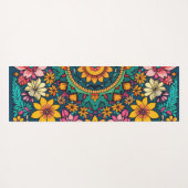 Colorful Floral Mandala Yogamat (Achterkant (horizontaal))