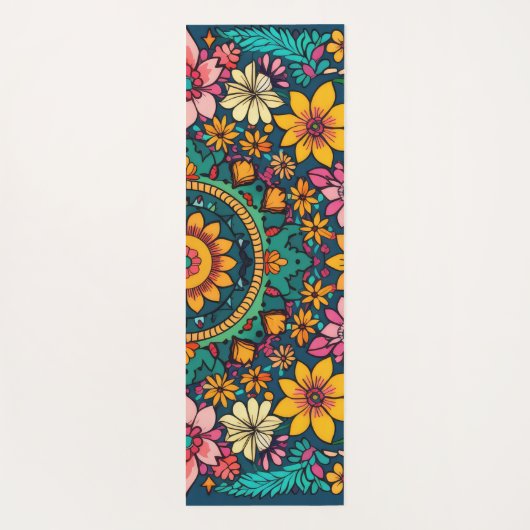 Colorful Floral Mandala Yogamat (Achterkant)