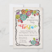Colorful Floral Mexican Fiesta Housewarming Party Kaart (Voorkant)