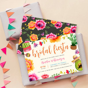 Colorful Floral Mexican Fiesta Vrijgezellenfeest Kaart